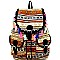 BP6040-LP Thread Tassel Accent Aztec Tribal Drawstring Backpack