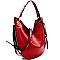 MH-BR7129  Color Block Expandable Single Strap Patent Hobo