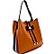 Bow Accent Studded Colorblock Side Compartment Hobo MH-BR7131