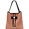 Bow Accent Studded Colorblock Side Compartment Hobo MH-BR7131