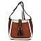Fashion Colorblock Tassel Crossbody Bag