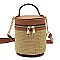 Fashion Straw Cylinder Crossbody Bag Satchel