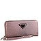 Triangle Logo Zip-around Slim Wristlet Wallet