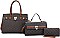 3 IN 1 MONOGRAM PADLOCK SATCHEL-CROSSBODY & WALLET SET