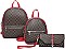 3 in 1 Stylish Monogram Back Pack Clutch Set