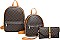 3 in 1 Stylish Monogram Back Pack Clutch Set