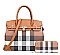 2-in-1 Plaid Monogram Classic Satchel Set