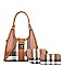 3 IN 1 Curve Monogram Plaid Tote Bag + Crossbody + Wallet