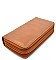 Double Zip Around Wristlet Wallet