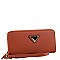 Triangle Logo Zip-around Slim Wristlet Wallet