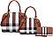 3 in1 Plaid Checker Dome Satchel Set