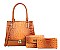 3 IN 1 Crocodile Satchel - Cross-Body Set With Wallet