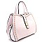BS1246-LP Whipstitched Strap Accent 3-Compartment Satchel