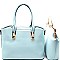 BS1253-LP Metal Handle and Jewel-Top Frame Satchel 2 in 1 Tote