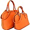 BS1651-LP Classy Saffiano Twin Dome Satchel Value SET