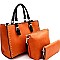 2Tone Side Studs Handbag 3in1 Set