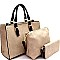 2Tone Side Studs Handbag 3in1 Set