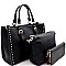 2Tone Side Studs Handbag 3in1 Set