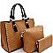 2Tone Side Studs Handbag 3in1 Set