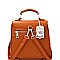BS2246-LP Buckle Accent Convertible Flap Backpack Satchel