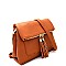 BS2281-LP Tassel Accent Fold-Over Compartment Cross Body