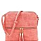 Chic Front Pocket Tassel Accent Textured Cross Body Bag MH-BS2309F