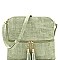 Chic Front Pocket Tassel Accent Textured Cross Body Bag MH-BS2309F