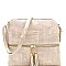 Chic Front Pocket Tassel Accent Textured Cross Body Bag MH-BS2309F