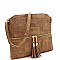 Chic Front Pocket Tassel Accent Textured Cross Body Bag MH-BS2309F