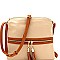 Fashionable Tassel Accent Two-Tone Nylon Cross Body MH-BS2408