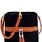 Fashionable Tassel Accent Two-Tone Nylon Cross Body MH-BS2408