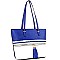 2Tone Mid-Zip Tasseled Tote