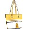 2Tone Mid-Zip Tasseled Tote