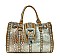 Rhinestone Belt Buckle Croc Handbag