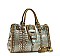 Rhinestone Belt Buckle Croc Handbag