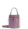 CROCODILE PRINT BUCKET SATCHEL - CROSS-BODY