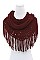 Pack of 12 Fashion Loose Knit Fringe Infinity Scarf