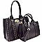 Turn-Lock Accent Studded 2 in 1 Tote SET MH-BW1913