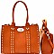 Turn-Lock Accent Studded 2 in 1 Tote SET MH-BW1913