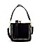 BW2135-LP Studded Jewel-Top Frame 2-Way Shoulder Bag