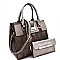 Buckle Accent 2-Way Corduroy Satchel Wristlet SET  MH-BY4065S