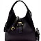 Antique-Gold Buckle Accent 2-Way Hobo Wristlet SET MH-BY4068S