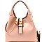 Antique-Gold Buckle Accent 2-Way Hobo Wristlet SET MH-BY4068S
