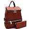 Multi-Pocket Fashion Backpack Wallet SET