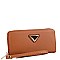 Triangle Logo Zip-around Slim Wristlet Wallet