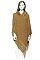 Hooded Fringe Shawl Cape