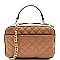 [S]CC3663-LP Quilted 2 Way Boxy Satchel SET