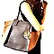 CD005-LP Pom Pom Two-Tone Oversized Tote