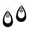 Open Cut Acrylic Tribal Print Charm Leather Teardrop Earring