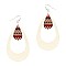 Open Cut Acrylic Tribal Print Charm Leather Teardrop Earring